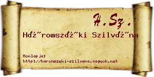 Háromszéki Szilvána névjegykártya